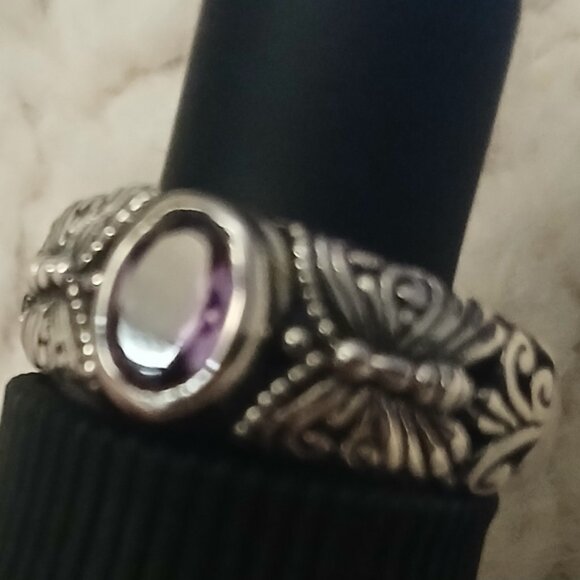 Sterling Silver Butterfly Amethyst Ring - Picture 6 of 12